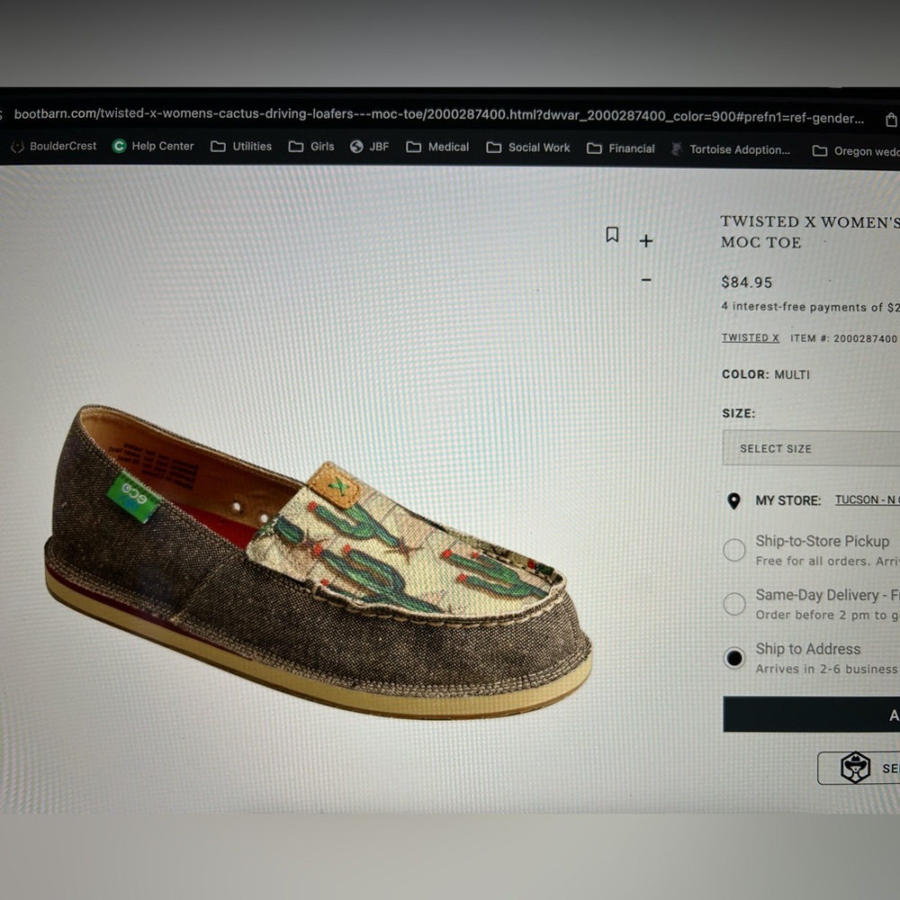 Twisted X,  cactus print slip-on driving loafers - Picture 5 of 5
